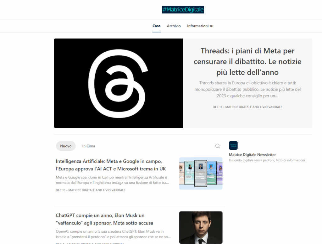 Substack Matrice Digitale