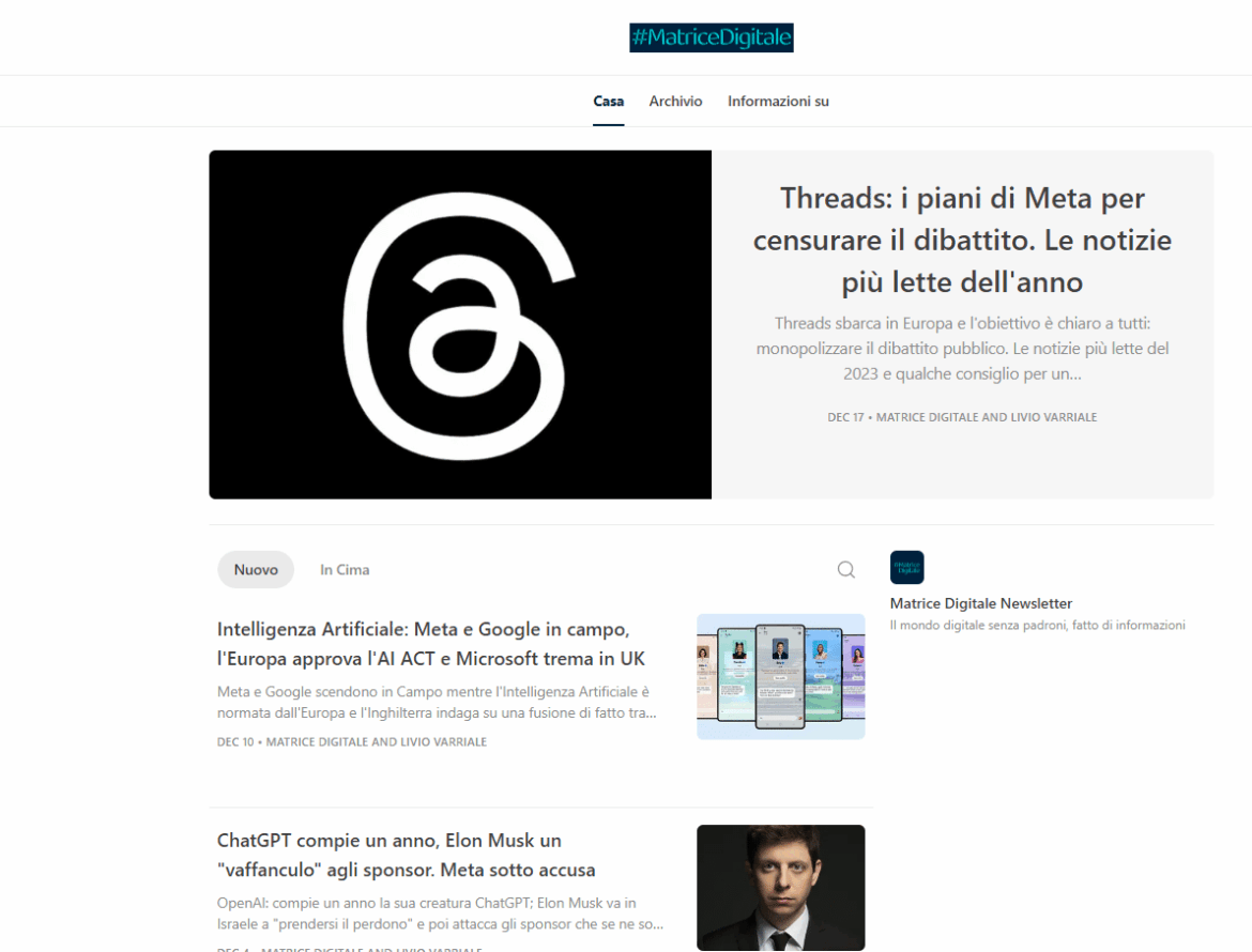 Substack Matrice Digitale