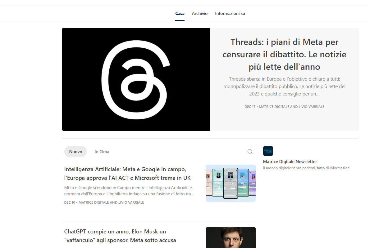 Substack Matrice Digitale