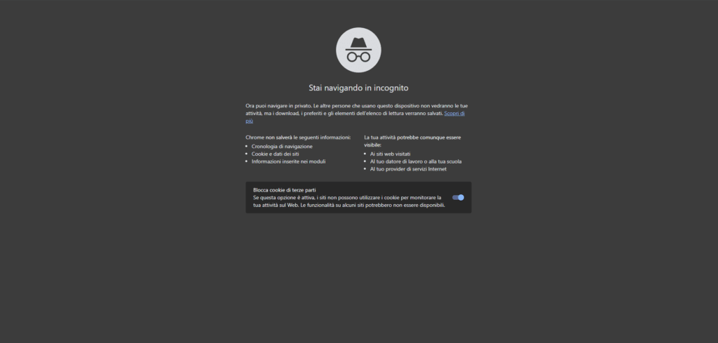 Google Chrome incognito