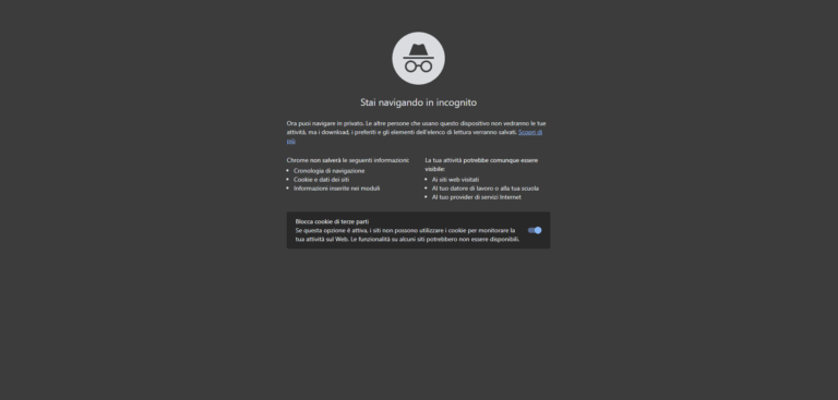 Google Chrome incognito