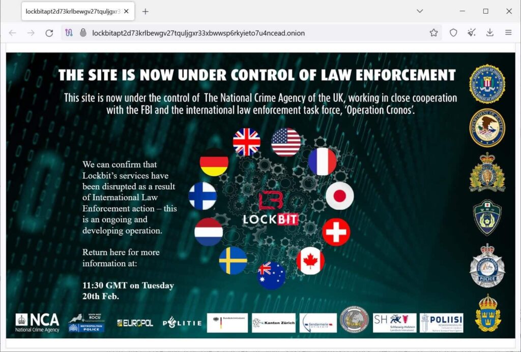 LockBit, forze di polizia sequestrano domini nel dark web, ma non c'è l'Italia 2 Sequestro LockBit