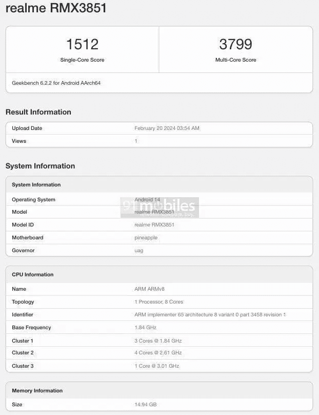 C'è un RealMe sconosciuto e potente che si aggira su GeekBench 6 image 194