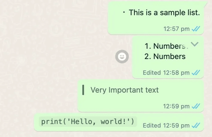WhatsApp, ecco la formattazione: Liste, Citazioni e Codice Inline 7 image 207