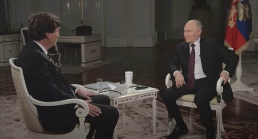 Perchè l'intervista di Tucker Carlson a Putin è giornalismo e fa paura? 2 Tucker Carlson - Vladimir Putin