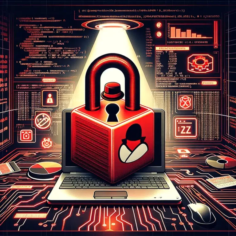 DALL·E 2024 03 29 19.30.46 Visualizza unimmagine che cattura lavvertimento di Red Hat riguardo alla scoperta di una backdoor in XZ Utils un popolare software di compressione