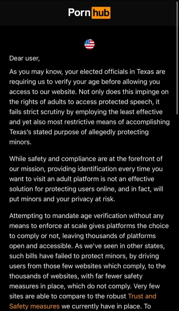 Pornhub si chiude in Texas in risposta alla legge sulla Verifica dell'Età 6 image 103