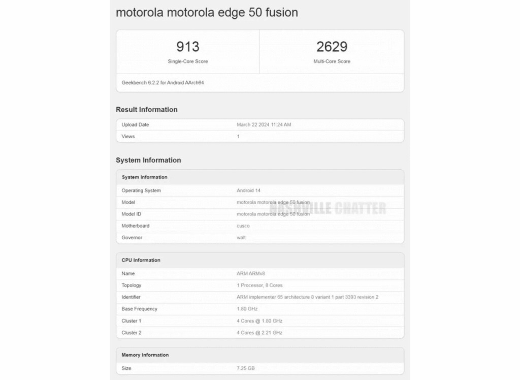 Motorola Edge 50 Fusion su Geekbench con Snapdragon 6 Gen 1 e 8GB di RAM 6 image 178