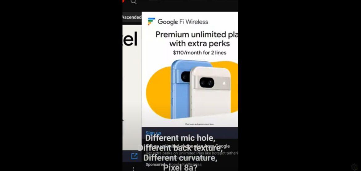 Google Pixel 8a appare in un'inserzione di Google Fi