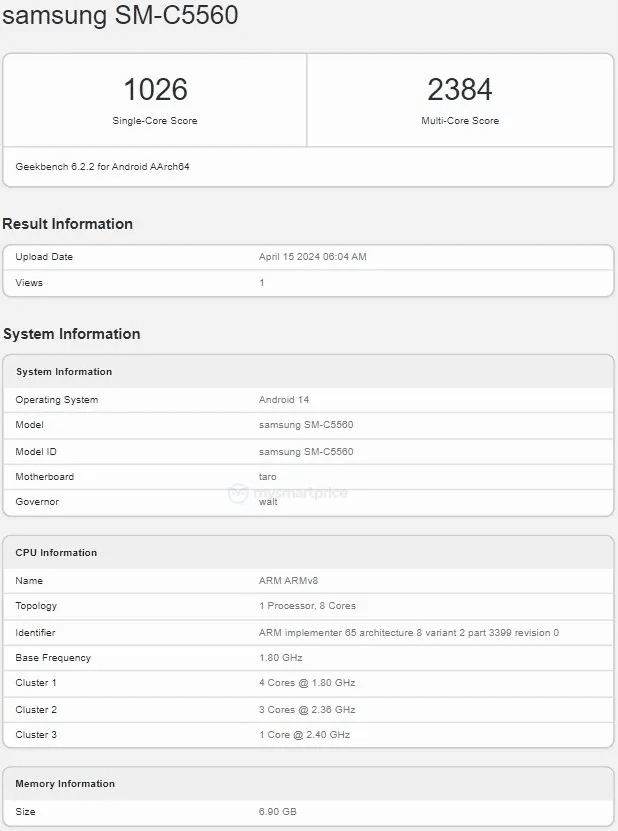 Samsung Galaxy C55 5G su Geekbench: lancio Imminente? 6 image 112