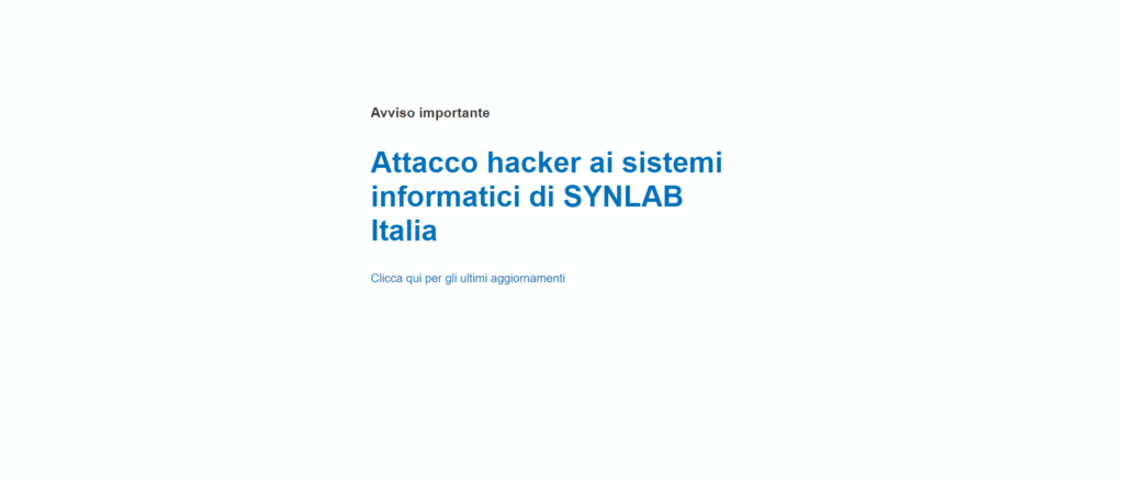 Attacco informatico a Synlab: trattativa per il riscatto in corso? 2 synlab