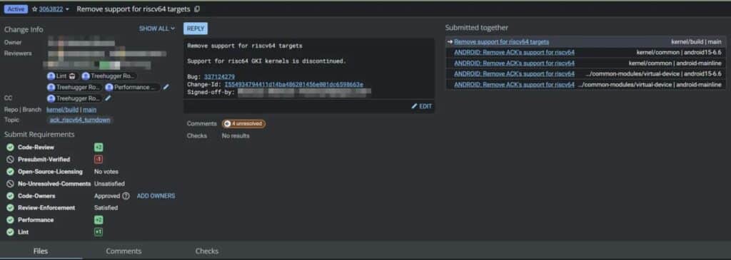 Android ritira il supporto RISC-V dal Kernel Comune 7 image 284