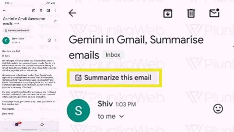 Gmail AI - sintetizza questa mail