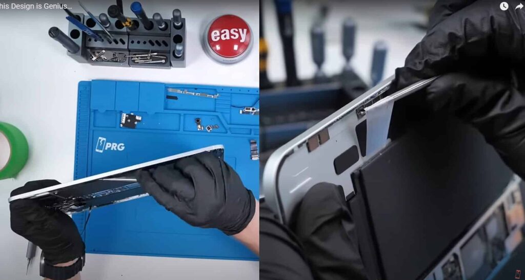 Smontaggio del nuovo iPad Pro incluso il logo Apple in rame 2 Phone Repair Guru