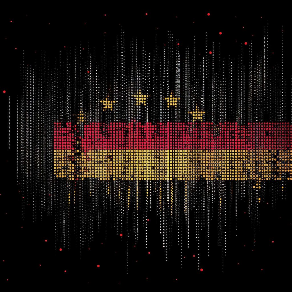 aldebaran33 germany flag in matrix style for a cybersecurity we d4dcb8b9 89af 4003 8fde d17cb5ee95fc