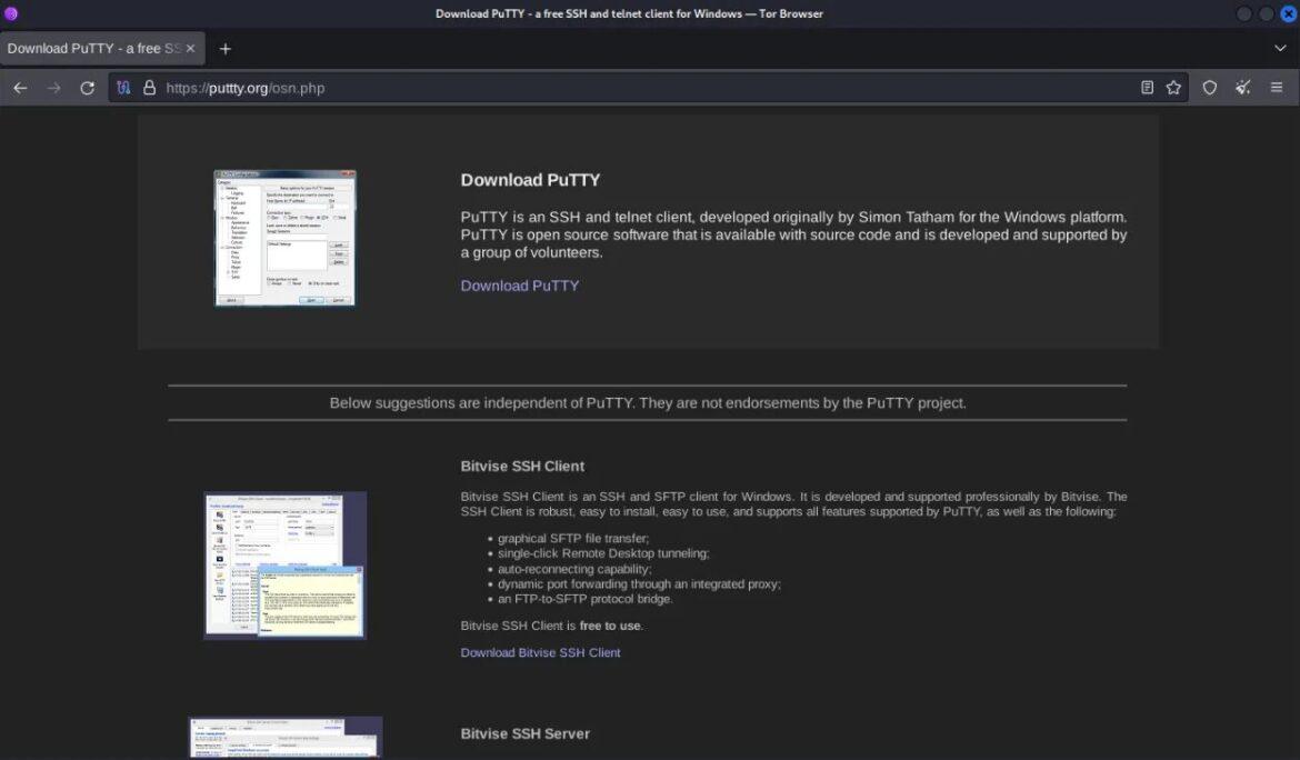 Gruppo ransomware mira Windows con malvertising di PuTTy e WinSCP