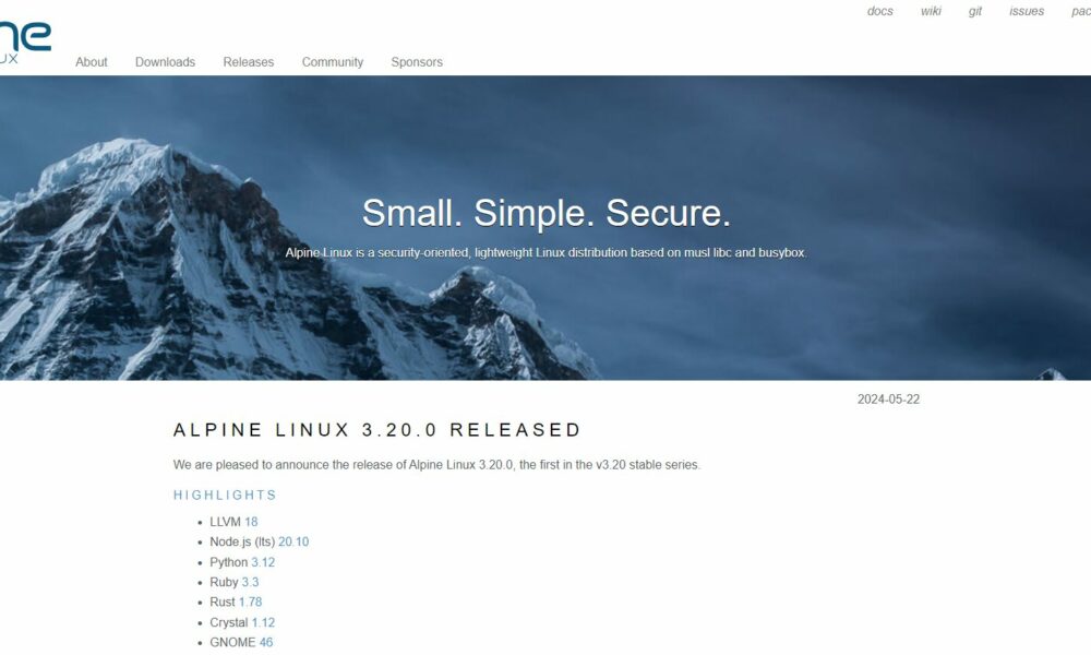 Alpine Linux 3.20