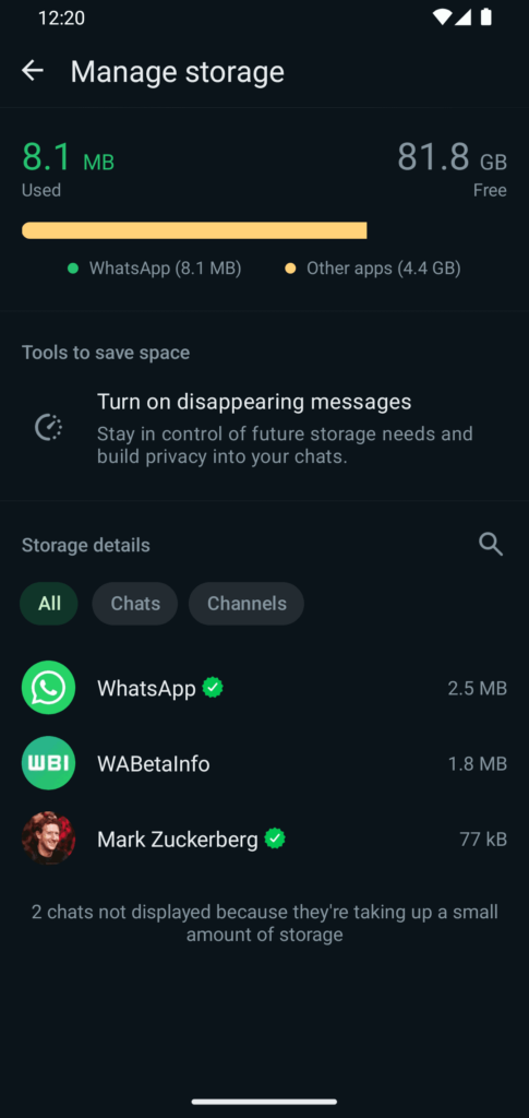WhatsApp Beta: nuova funzionalità di Gestione dello Spazio di Archiviazione 6 image 23