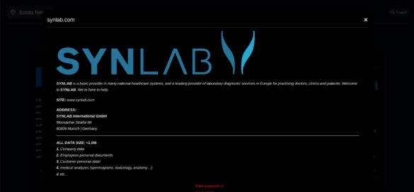 Synlab Italia rivendicazione di Black Basta