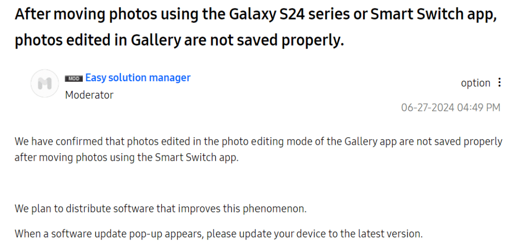 Aggiornamenti e novità per i Galaxy A54, A05s, Watch 6 e S24 10 image 233