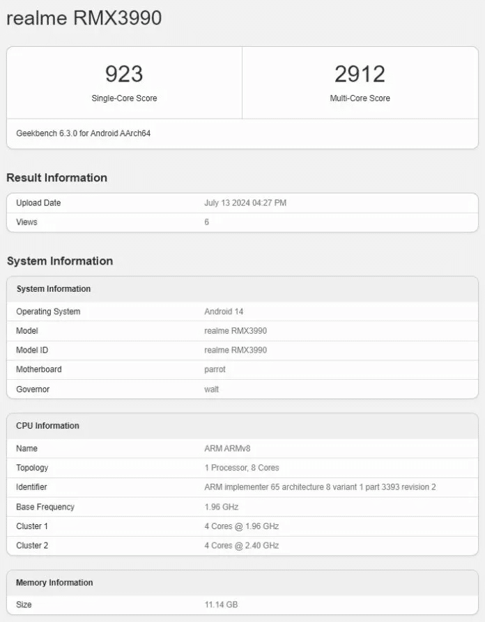 Realme 13 Pro: specifiche tecniche e prestazioni su Geekbench 6 image 135