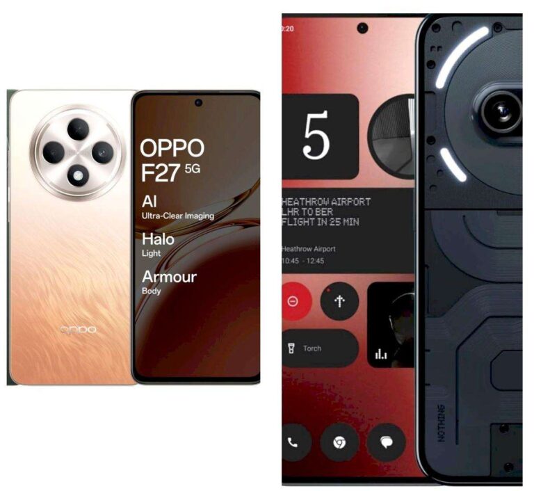 OPPO F27 5G vs Nothing Phone 2a quale scegliere