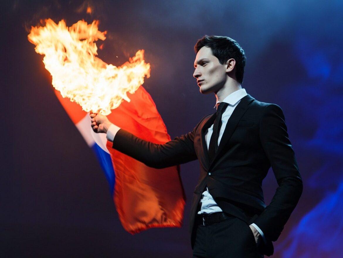 aldebaran33_pavel_durov_ceo_of_telegram_burns_russian_flag_–_1f1ccb68-eddb-4569-af26-1301209af64f_2