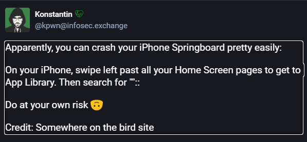 Bug in iOS: se digiti quattro caratteri iPhone va in Crash 7 image 196