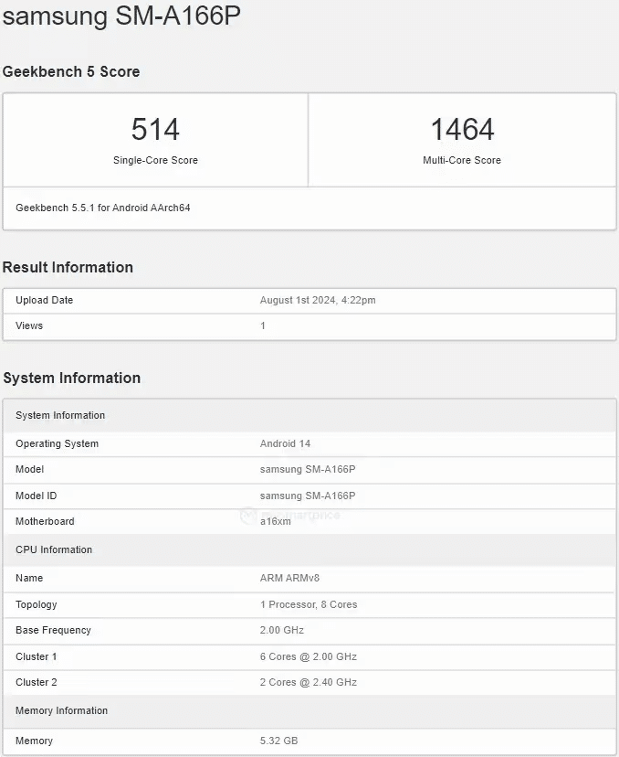 Samsung Galaxy A16: su Geekbench con Dimensity 6300+ 6 image 4