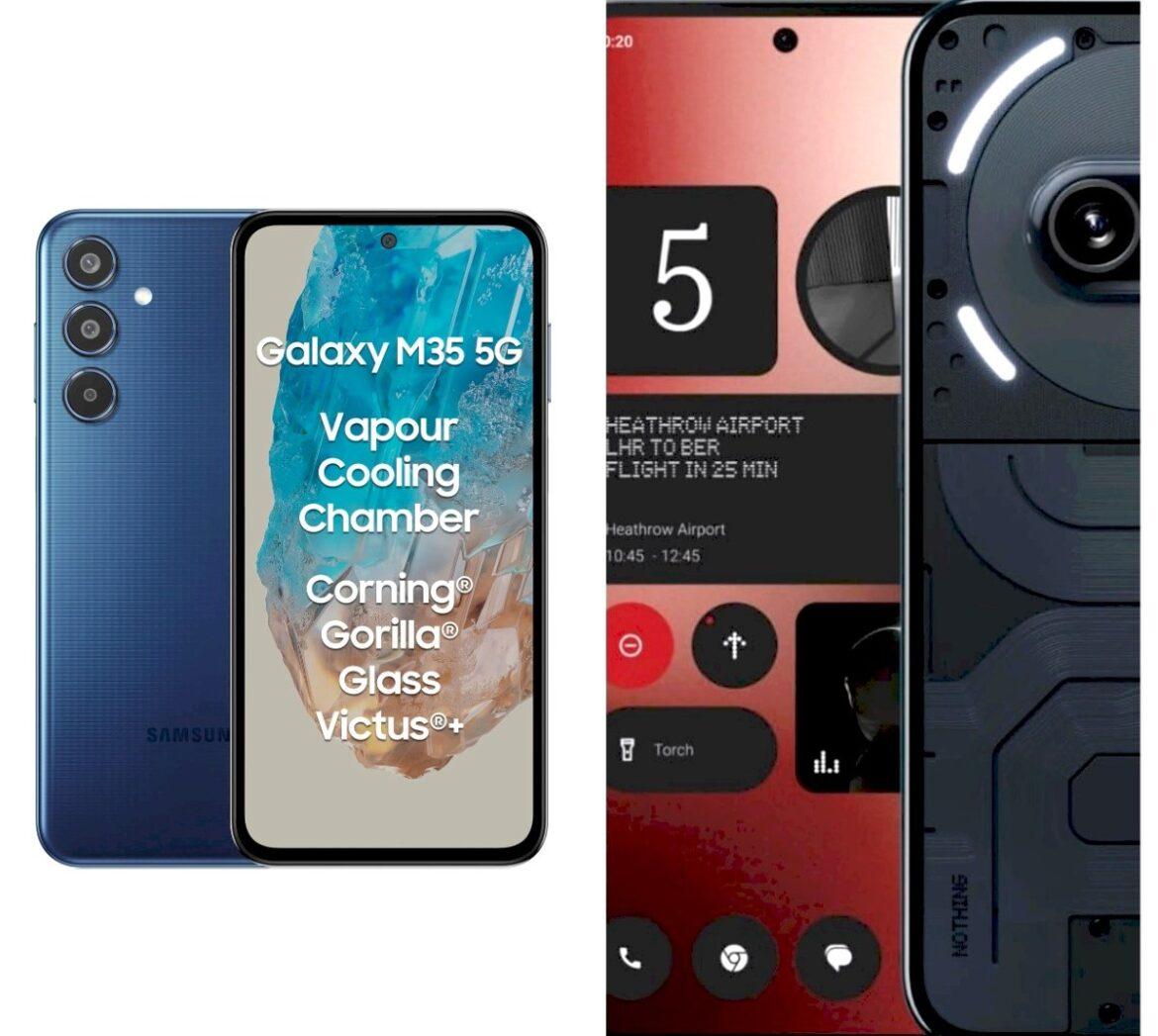 Samsung Galaxy M35 e Nothing Phone (2a)