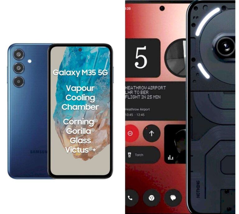 Samsung Galaxy M35 e Nothing Phone 2a