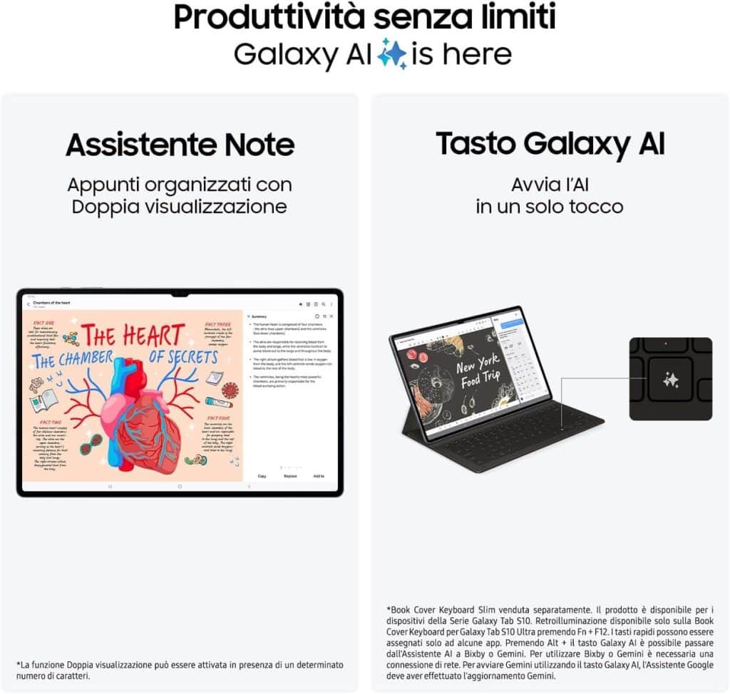 Galaxy Tab S10+ e Tab S10 Ultra e pulsante AI nella tastiera 7 image 198 2