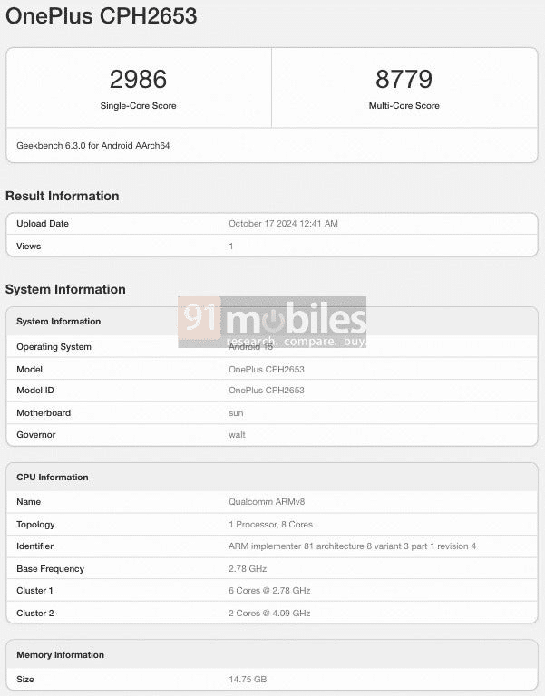 OnePlus 13: punteggi impressionanti su Geekbench e specifiche anticipate 6 image 154