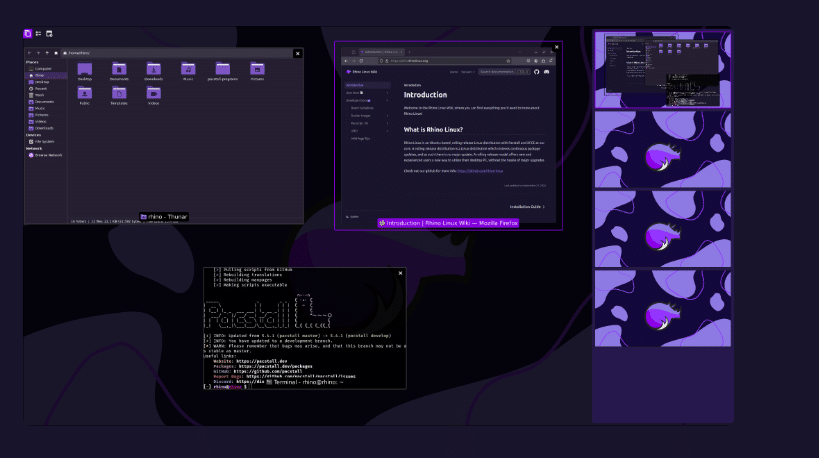 Rhino Linux 2025.1: nuove funzionalità, workspace dinamici e aggiornamenti del kernel 8 Rhino Linux 2025.1