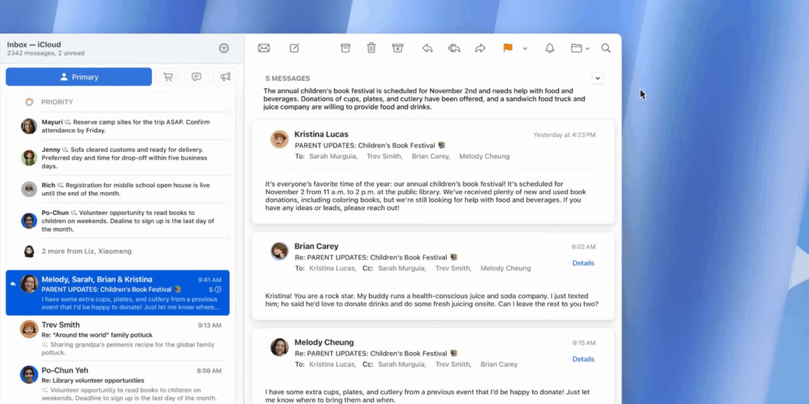 Nuova app Mail per Mac Nuova app Mail per Mac