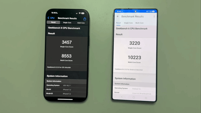 Galaxy S25 Ultra vs iPhone 16 Pro Max su Geekbench