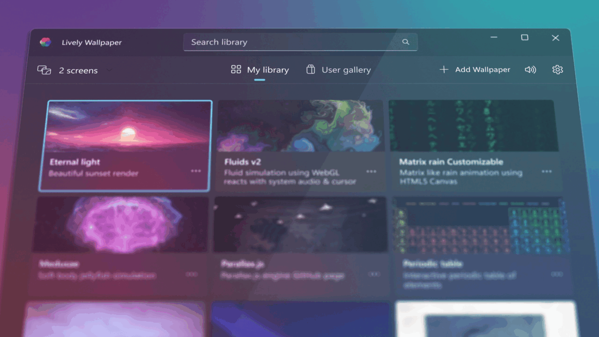 Dynamic Wallpapers su Windows 11