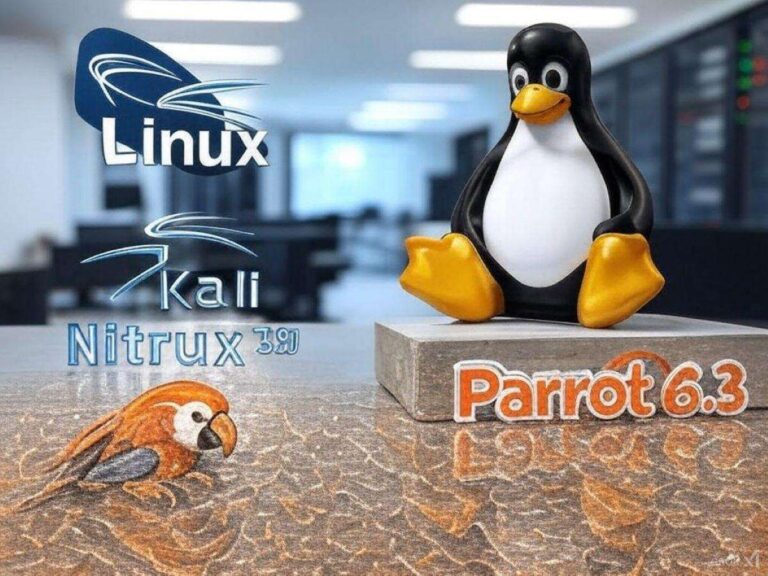 Kali Linux, Nitrux 3.9.0 e Parrot 6.3