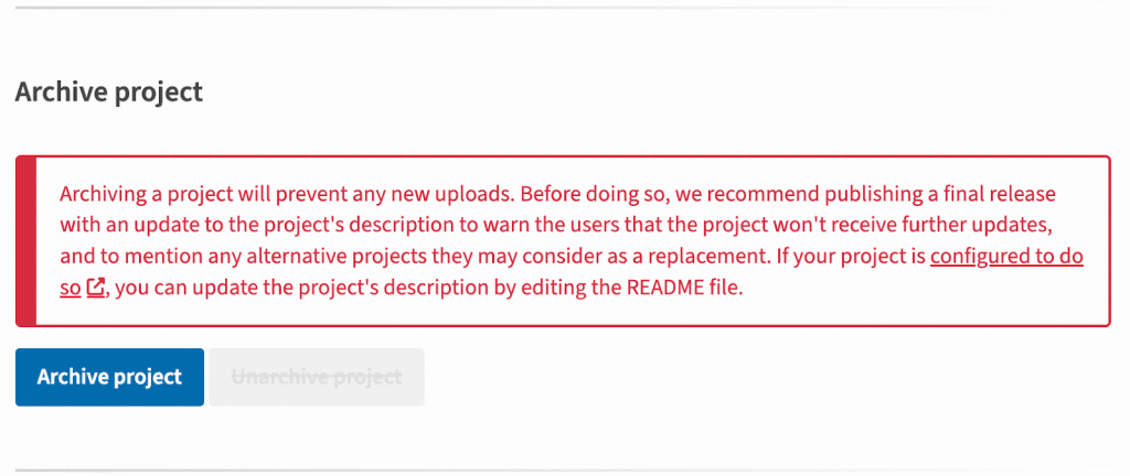 PyPI introduce l’archiviazione dei progetti 6 image 26