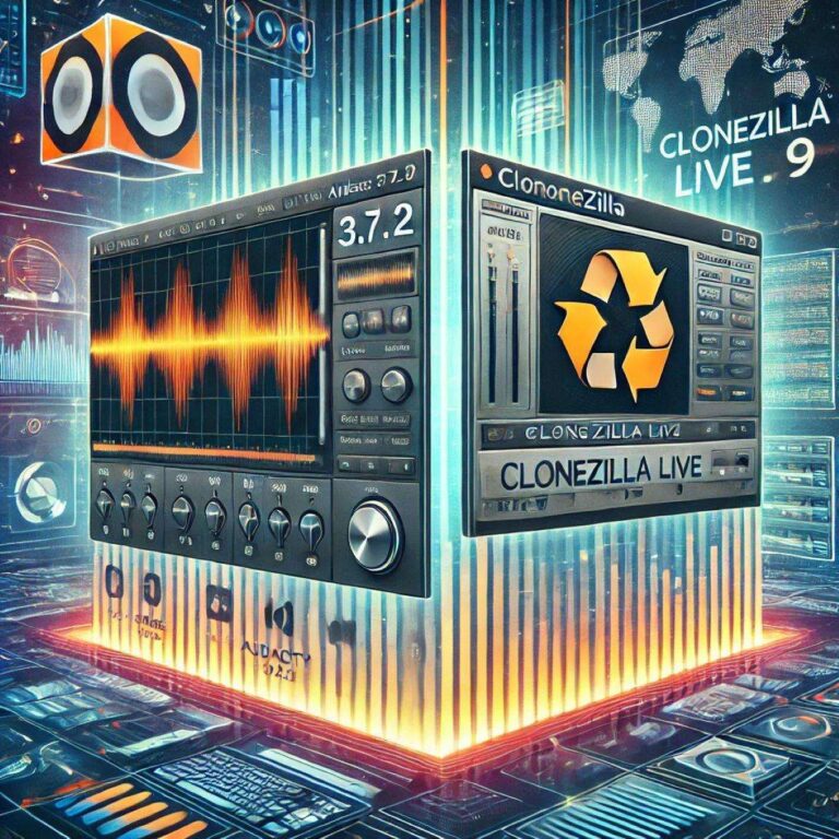 Audacity 3.7.2 and Clonezilla Live 3.2.1-9.