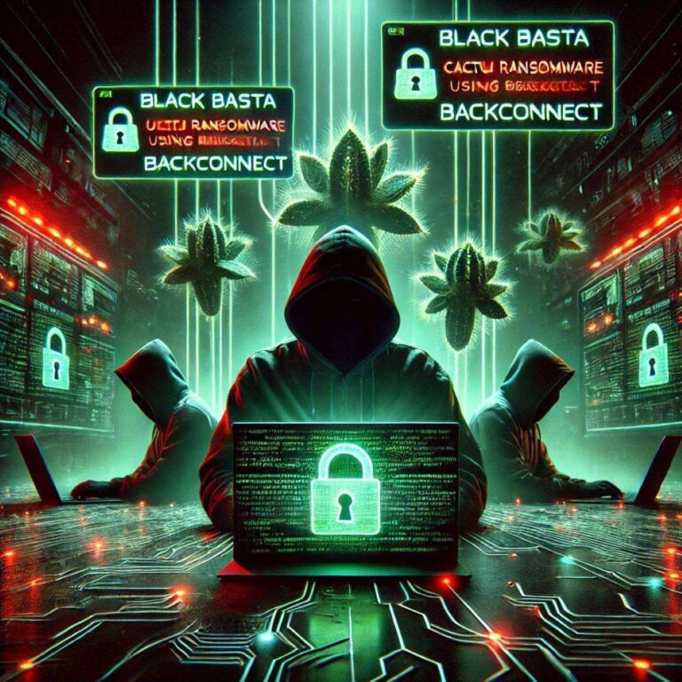 Black Basta and Cactus Ransomware using BackConnect