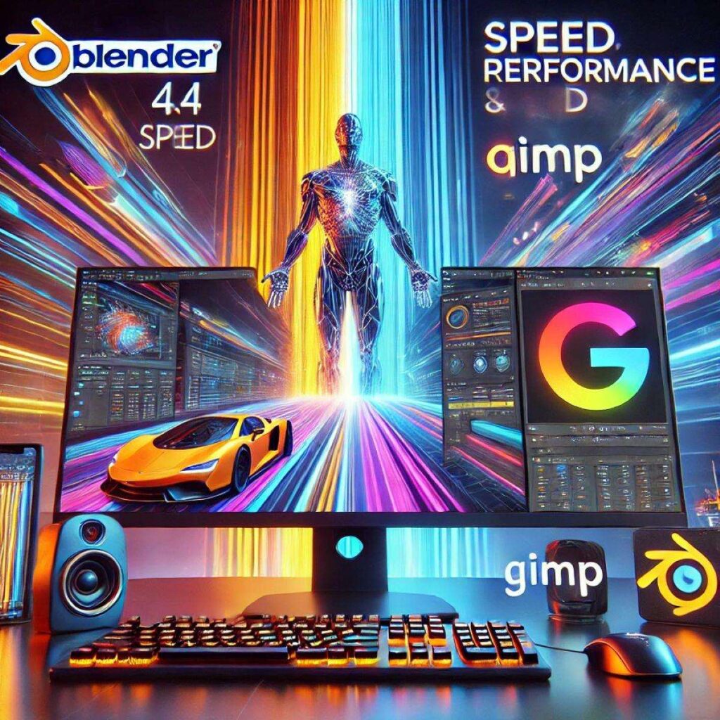 Blender 4.4 e GIMP: velocità, performance e innovazione grafica 2 Blender 4.4 and GIMP