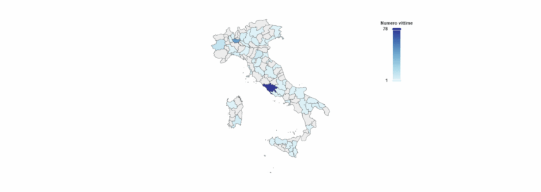Figura 4 distribuzione geografica delle vittime appartenenti alla constituency