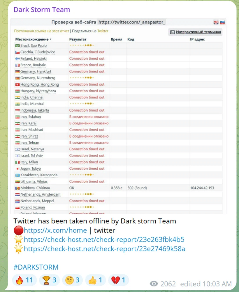X sotto attacco DDoS rivendicato da Dark Storm 6 image 169