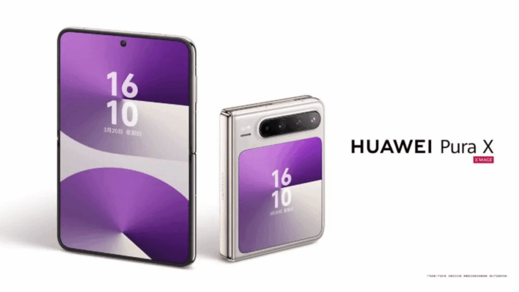 Huawei Pura X: flip quadrato, design orizzontale e HarmonyOS Next
