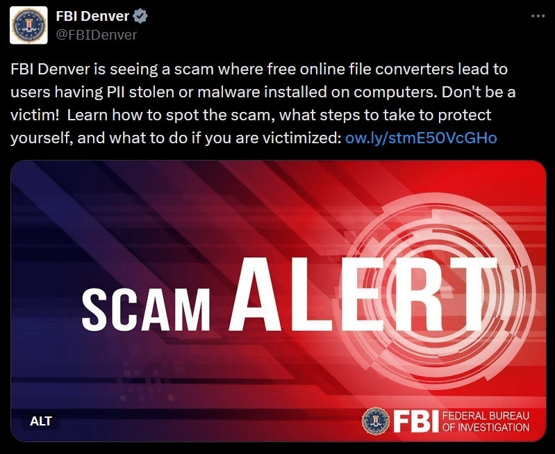 Allerta FBI: file converter online e app sconosciute diffondono malware 6 image 376