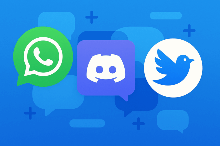 WhatsApp, Discord e Bluesky