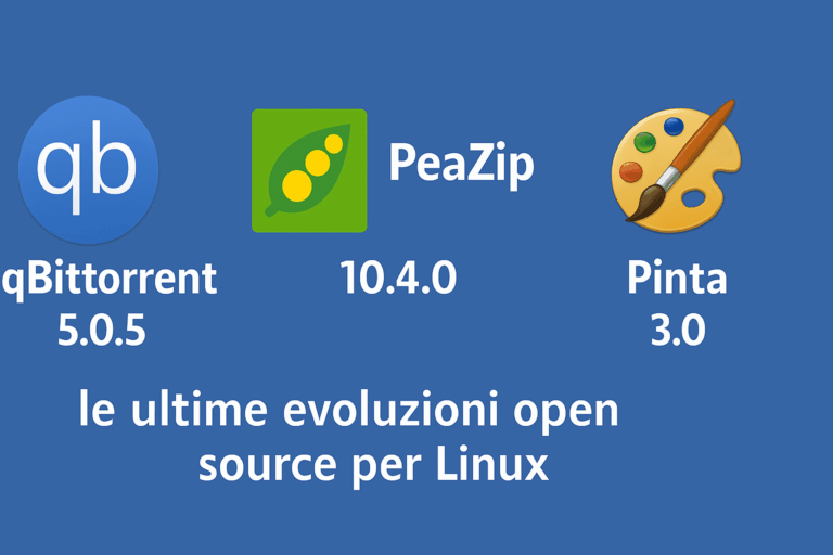 qBittorrent 5.0.5, PeaZip 10.4.0 e Pinta 3.0: le ultime evoluzioni open source per Linux