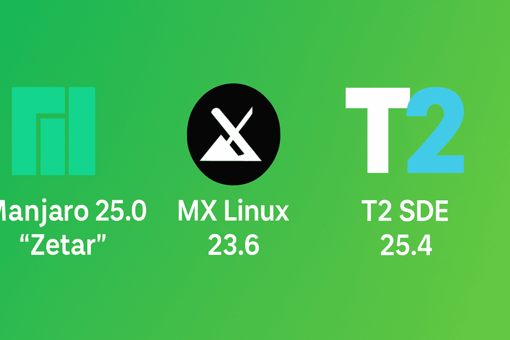 Manjaro 25.0 Zetar, MX Linux 23.6 e T2 SDE 25.4: panoramica delle nuove versioni Linux