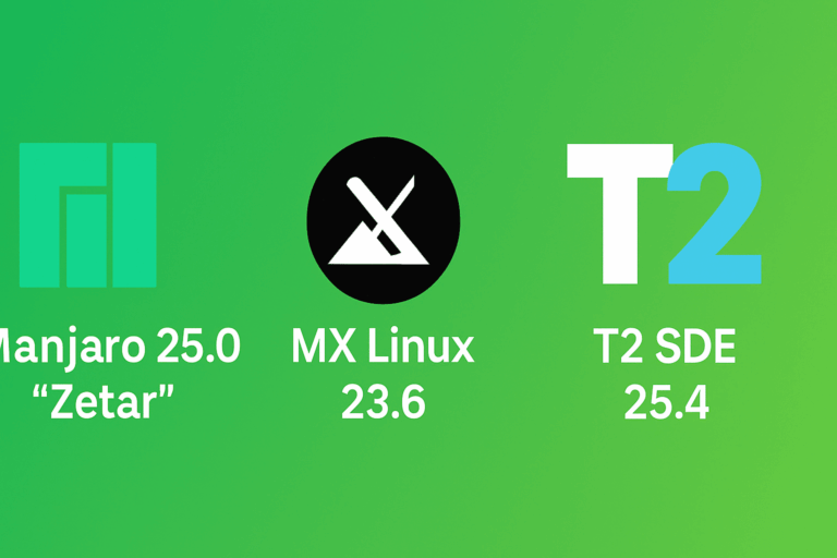 Manjaro 25.0 Zetar, MX Linux 23.6 e T2 SDE 25.4: panoramica delle nuove versioni Linux